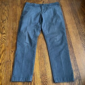 Uniqlo Men's 34x34 Dress Chinos Pants Cotton Blend Slim Straight Leg Gray Preppy